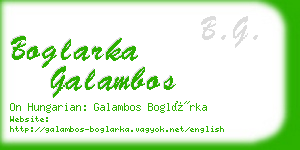 boglarka galambos business card